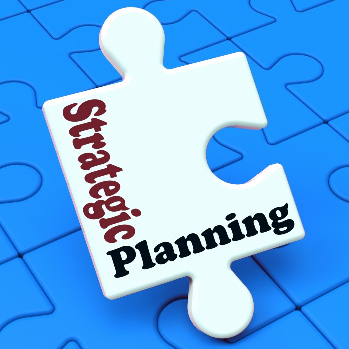 Strategic Planning Showing Organizational Business Solutions Or Goals